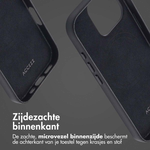 Accezz Echt leren hoesje + MagSafe Wallet Apple iPhone 16 Pro - Onyx Black