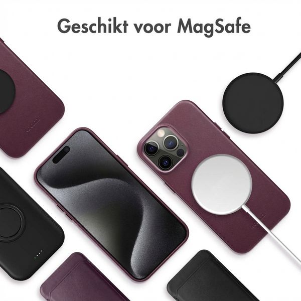 Accezz MagSafe Leather Backcover Apple iPhone 15 Pro Max - Heath Purple