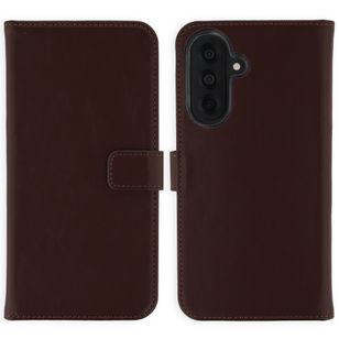 Selencia Echt Leren Bookcase Samsung Galaxy A37 (5G) - Donkerbruin