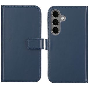 Selencia Echt Leren Bookcase Samsung Galaxy S25 - Blauw