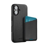 Accezz Echt leren hoesje + MagSafe Wallet Apple iPhone 16 - Onyx Black