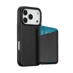 Accezz Echt leren hoesje + MagSafe Wallet Apple iPhone 17 Pro Max - Onyx Black