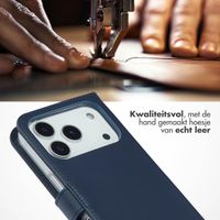 Selencia Echt Leren Bookcase Apple iPhone 17 Pro - Blue