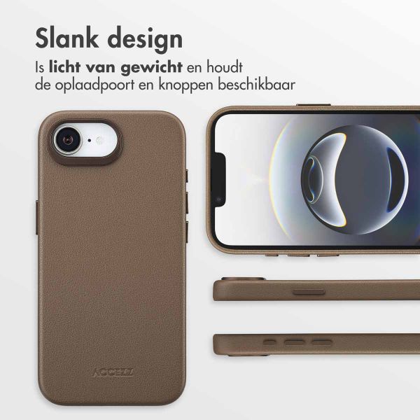 Accezz MagSafe Leather Backcover Apple iPhone 16e - Coffee