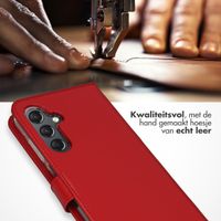 Selencia Echt Leren Bookcase Samsung Galaxy A25 (5G) - Rood