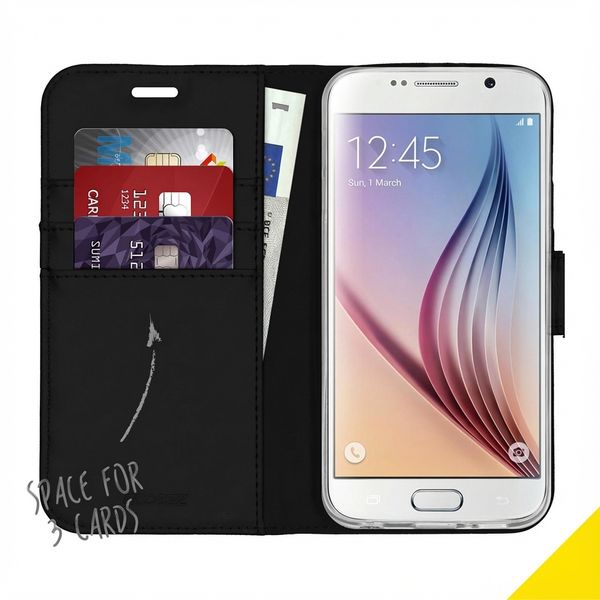 Accezz Wallet Softcase Bookcase Samsung Galaxy S6 - Zwart