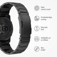 Accezz Mat Titanium bandje voor de Garmin Quickfit 26mm - Zwart