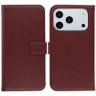 Selencia Echt Leren Bookcase Apple iPhone 17 Pro Max - Burgundy