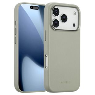 Accezz MagSafe Leather Backcover Apple iPhone 17 Pro - Lichtgrijs
