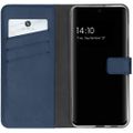 Selencia Echt Lederen Bookcase Samsung Galaxy S21 FE - Blauw