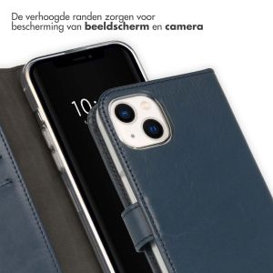 Selencia Echt Lederen Bookcase iPhone 13 - Blauw