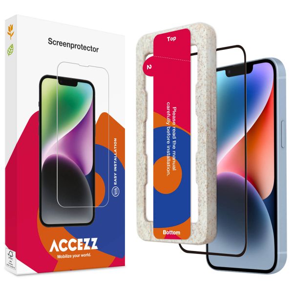 Accezz Gehard Glas Full Cover Screenprotector met applicator iPhone 13 / 13 Pro / 14 / 16e