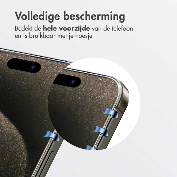 Accezz Gehard Glas Screenprotector + Applicator iPhone 15 Pro