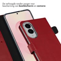 Selencia Echt Lederen Bookcase Samsung Galaxy S25 Edge - Rood