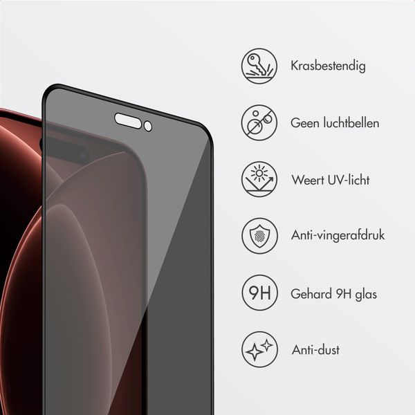 Accezz Gehard Glas Privacy Screenprotector + Applicator Apple iPhone 18 Pro Max / 17 Pro Max