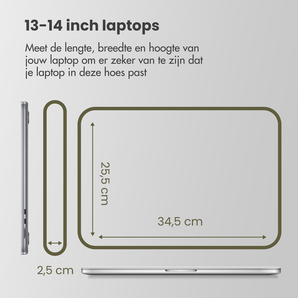 Accezz Laptophoes 13-14 inch - Laptopsleeve - Donkergroen