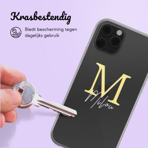 Gepersonaliseerd hoesje met letter iPhone 12 (Pro) - Transparant