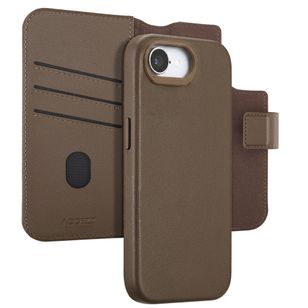 Accezz Leather Bookcase 2-in-1 met MagSafe Apple iPhone 17e / 16e - Coffee Brown