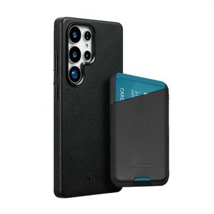 Accezz Echt leren hoesje + MagSafe Wallet Samsung Galaxy S25 Ultra - Onyx Black