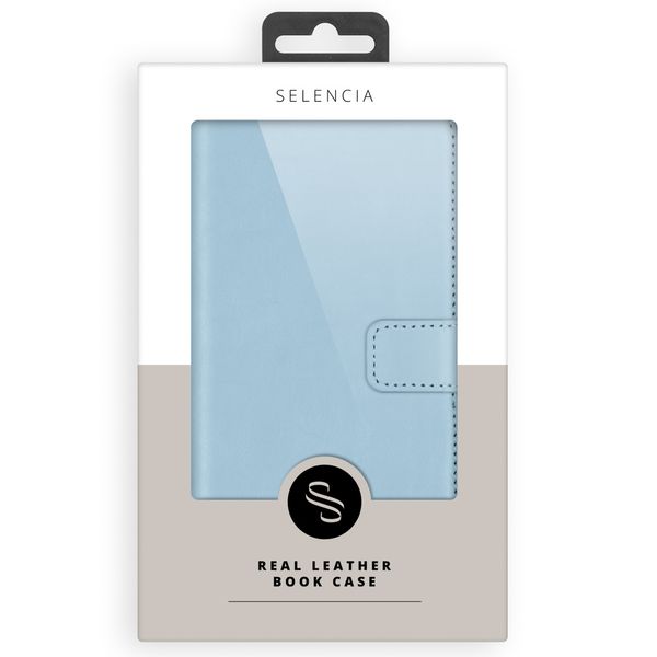 Selencia Echt Leren Bookcase Apple iPhone 12 (Pro) - Air Blue
