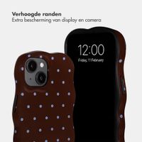 Selencia Vivid Wavy Backcover met MagSafe Apple iPhone 14 / 13 - Happy Dots Chocolate