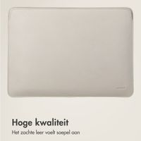 Accezz Leather Laptop hoes Apple MacBook 13 inch - Laptopsleeve - Beige