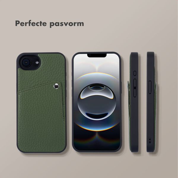 Selencia Riva Backcover met Pashouder Apple iPhone 17e / 16e - Sage Green