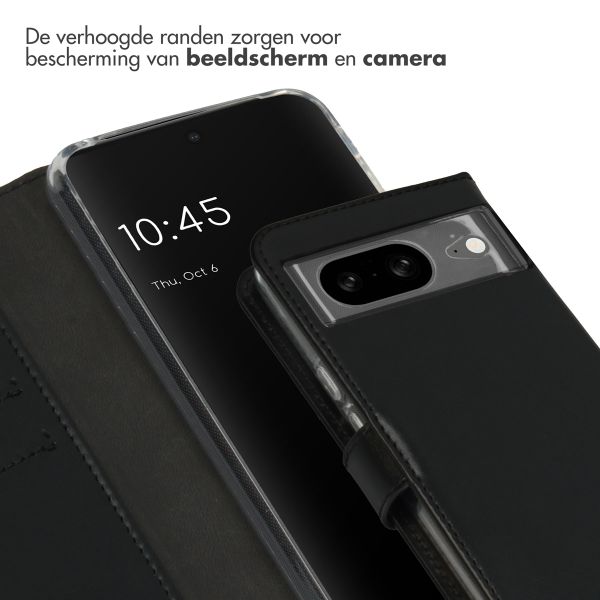 Selencia Echt Leren Bookcase Google Pixel 8 - Zwart