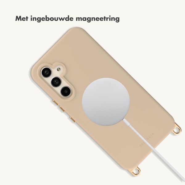 Selencia Rivièra MagSafe Backcover met afneembare haakjes Samsung Galaxy A54 (5G) - Milky Latte