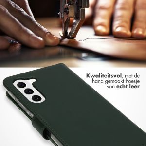 Selencia Echt Lederen Bookcase Samsung Galaxy S23 - Groen