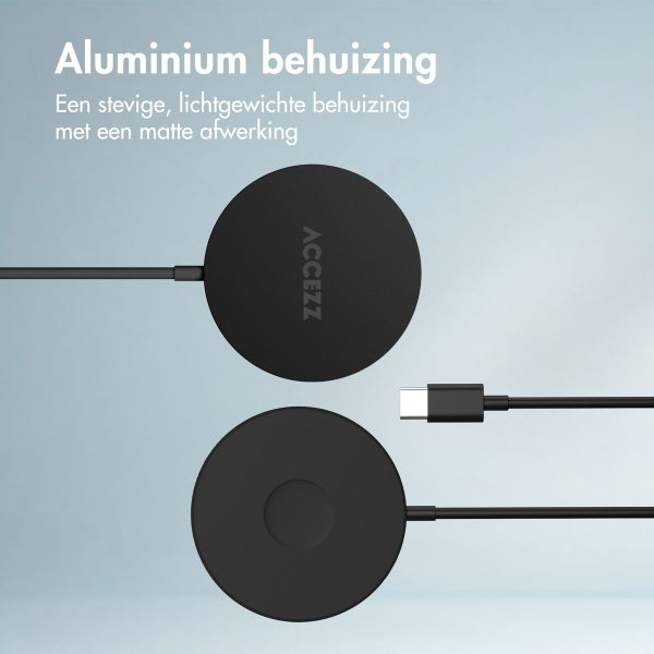 Accezz Wireless Charger USB-C - MagSafe Draadloze Oplader - 1 meter - Zwart