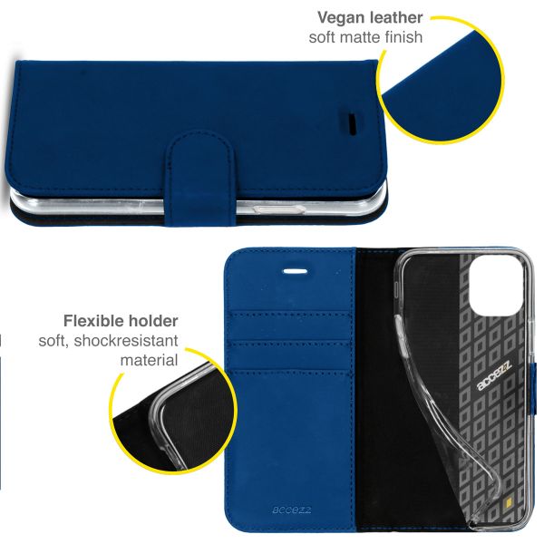 Accezz Wallet Softcase Bookcase iPhone 13 Pro - Donkerblauw