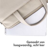 Accezz Leather Laptoptas 16 inch - Beige