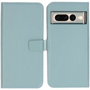 Selencia Echt Lederen Bookcase Google Pixel 7 Pro - Air Blue