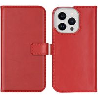 Selencia Echt Lederen Bookcase iPhone 14 Pro - Rood