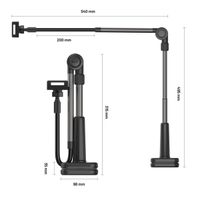 Fixed Relax tablet standaard - Verstelbaar - 360 graden draaibaar - Zwart