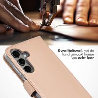Selencia Echt Leren Bookcase Samsung Galaxy S25 - Dusty Pink