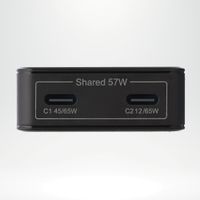 Accezz Ultra Slim GaN Oplader - 2x USB-C - 65W - Zwart