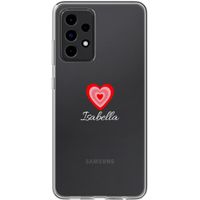 Gepersonaliseerd hoesje met hartje Samsung Galaxy A52(s) (5G/4G) - Transparant