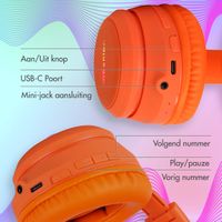 imoshion Draadloze Kinderkoptelefoon LED Light Cat Ear - Met AUX kabel - Oranje