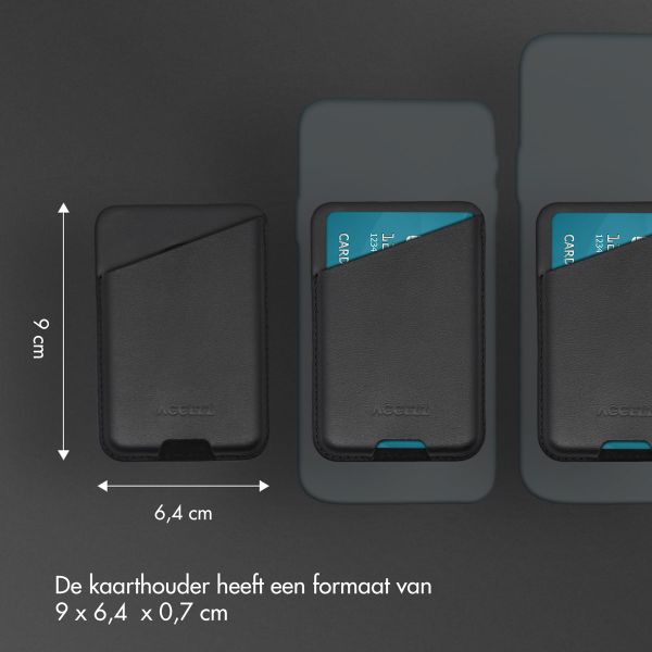 Accezz Echt leren hoesje + MagSafe Wallet Apple iPhone 17 Pro - Onyx Black