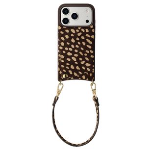 Selencia Nova Real Leather Backcover met Koord en Pashouder Apple iPhone 17 Pro Max - Fawn Chic