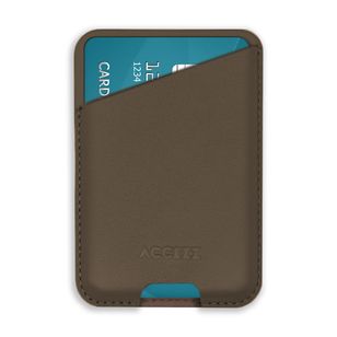 Accezz Leather Cardholder MagSafe - Kaarthouder met MagSafe - Coffee Brown