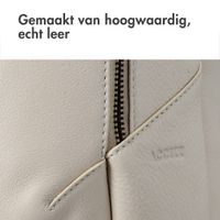 Accezz Leather Laptop rugzak 16 inch - Beige