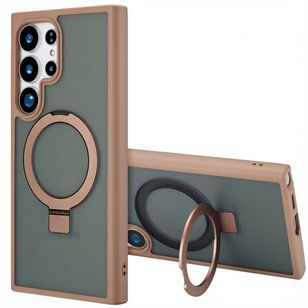 Accezz Ring Stand Backcover met MagSafe Samsung Galaxy S24 Ultra - Bruin
