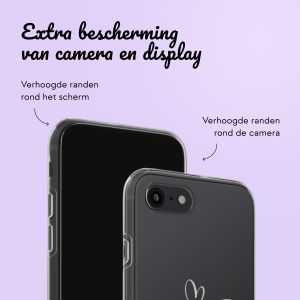 Gepersonaliseerd hoesje met sierlijk hartje iPhone SE (2022 / 2020) / 8 / 7 - Transparant