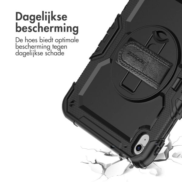 Accezz Rugged Backcover met schouderstrap iPad 11 (2025) 11 inch / iPad 10 (2022) 10.9 inch - Zwart