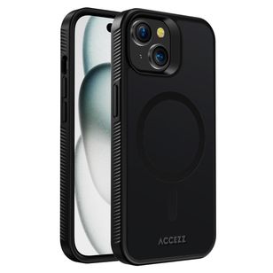 Accezz Rugged Frosted MagSafe Backcover iPhone 15 - Zwart