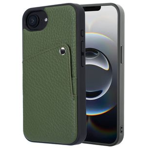 Selencia Riva Backcover met Pashouder Apple iPhone 17e / 16e - Sage Green