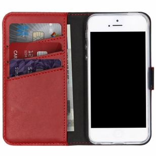 Selencia Echt Leren Bookcase Apple iPhone SE (2016) / 5 / 5s - Rood